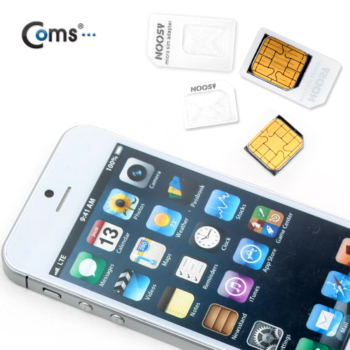 Coms 유심칩 USIM 변환홀더/White (Nano/Micro/Sim 변환)
