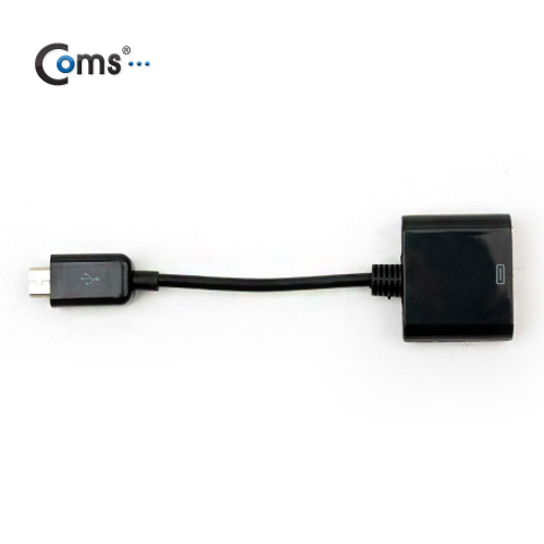 Coms IOS 8Pin (8핀) 스마트폰 변환젠더(A사 30P/Micro 5P), 10cm Black