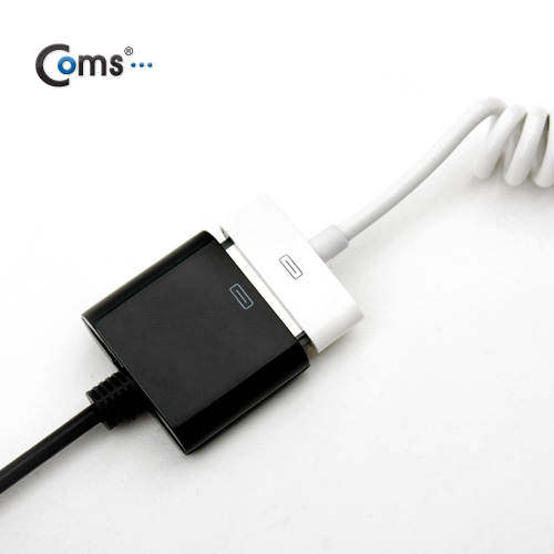 Coms IOS 8Pin (8핀) 스마트폰 변환젠더(A사 30P/Micro 5P), 10cm Black