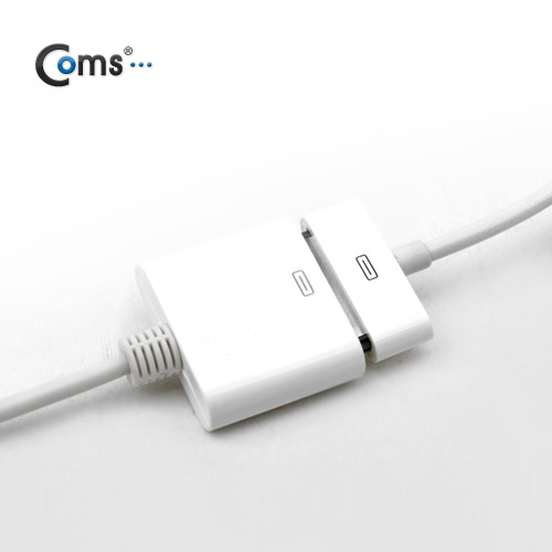 Coms IOS 8Pin (8핀) 스마트폰 변환젠더(A사 30P/Micro 5P), 10cm White