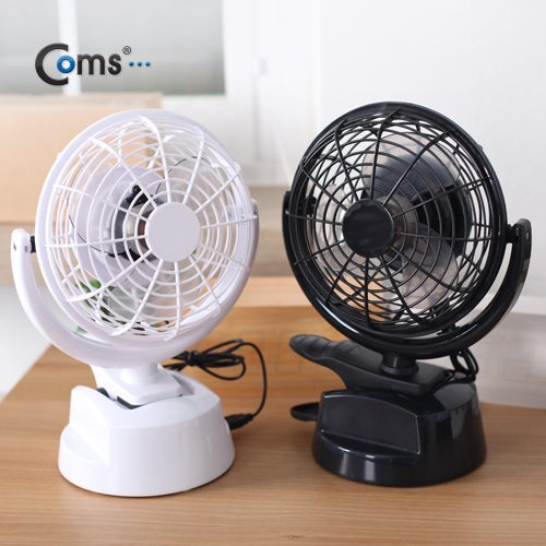Coms USB 선풍기 (상하조절/집게거치형), White/특대형-30cm