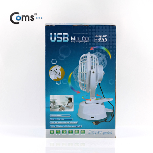 Coms USB 선풍기 (상하조절/집게거치형), Black/특대형-30cm