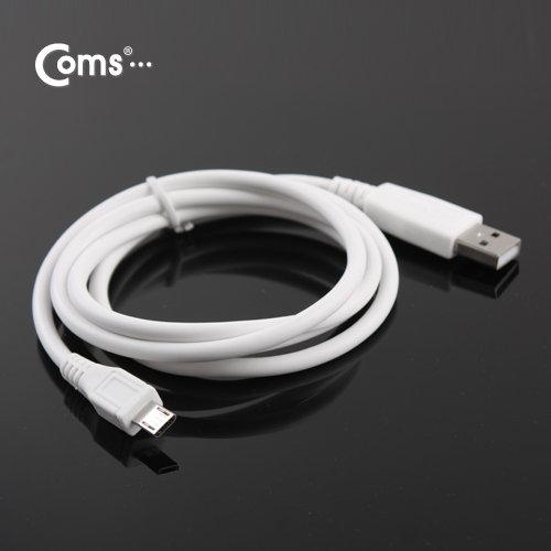 Coms USB/Micro USB(B) 케이블(충전/데이터), 1M, White