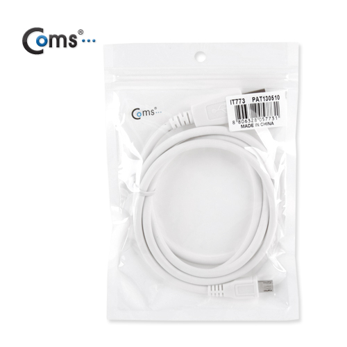 Coms USB/Micro USB(B) 케이블(충전/데이터), 1M, White