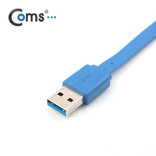 Coms USB 3.0 케이블 (청색/Flat형/AA형), 50cm