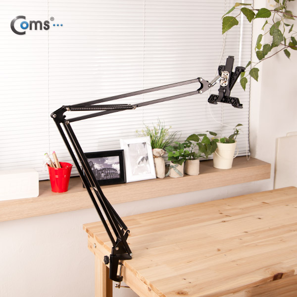 Coms iOS 태블릿 거치대(탁상용), 110cm,침대/책상거치, 2관절형