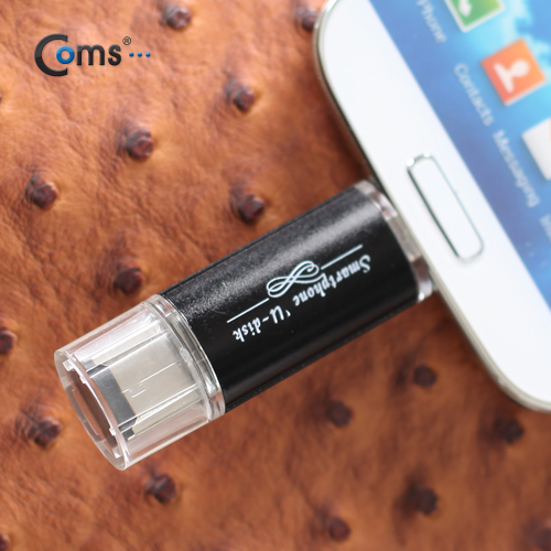 Coms 스마트폰 OTG USB 카드리더기, BLACK (Micro SD 메모리지원)