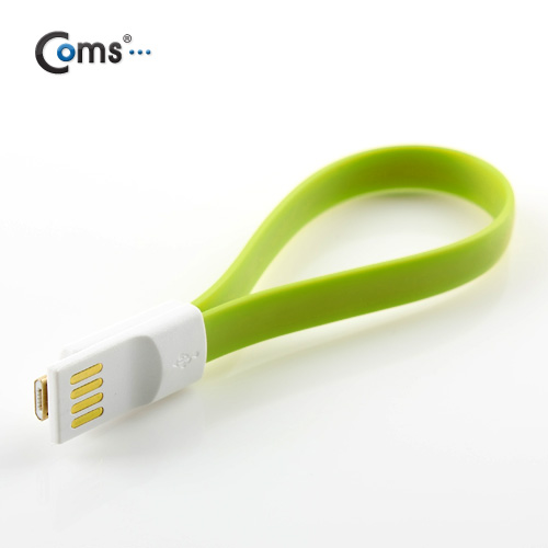 Coms USB/Micro USB(B) 케이블(Flat형/자석), 20cm, Green