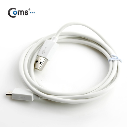 Coms USB/Micro USB(B) 케이블(color) 1.5M, White