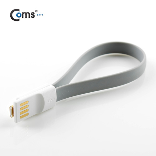 Coms USB/Micro USB(B) 케이블(Flat형/자석), 20cm, White
