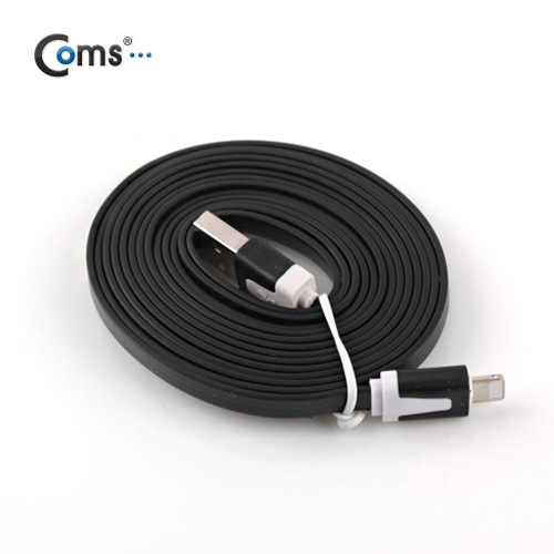 Coms iOS 8핀/8Pin 플랫 케이블 Black, 2M