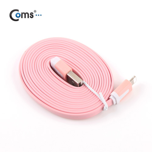 Coms iOS 8핀/8Pin 플랫 케이블 Pink, 2M