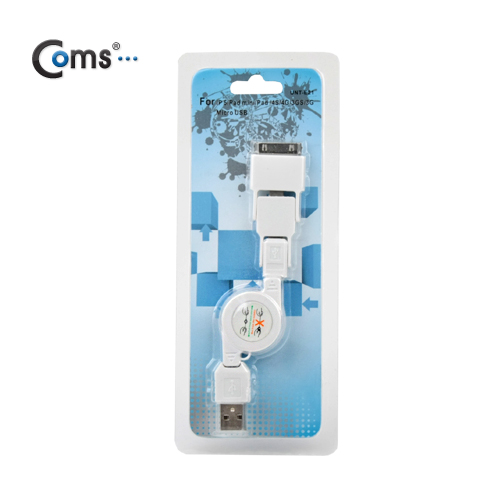 Coms iOS 스마트폰5 케이블 (자동감김/꼬리물기), White