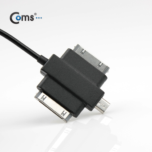 Coms iOS 스마트폰 USB 케이블 (T형/3in1/멀티), 20cm, Black