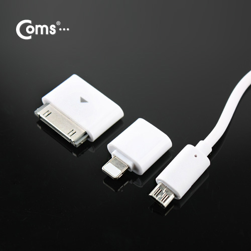 Coms iOS 스마트폰 5 차량용 케이블(3 in 1/멀티), 스프링/꼬리물기
