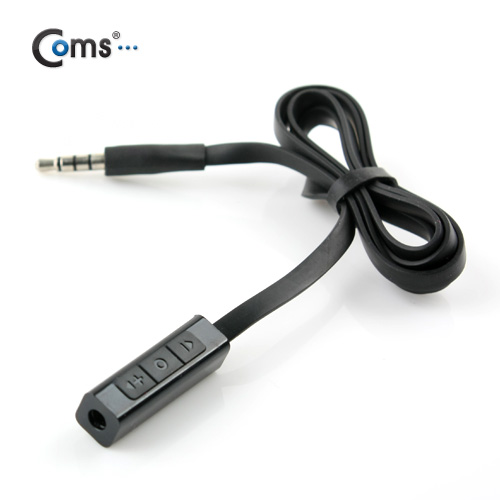 Coms 이어폰 리모콘 연결 케이블, Black, 마이크/볼륨