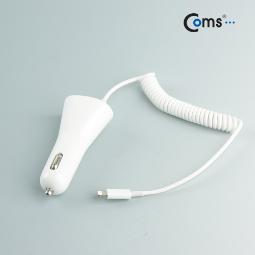 Coms iOS 스마트폰 5 차량 충전 케이블, 스프링/USB 1P, 5V/2.1A