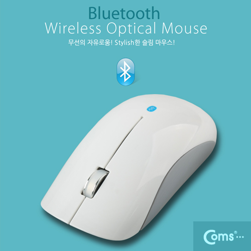 Coms 블루투스 마우스 BM-700  1000 DPI, 화이트