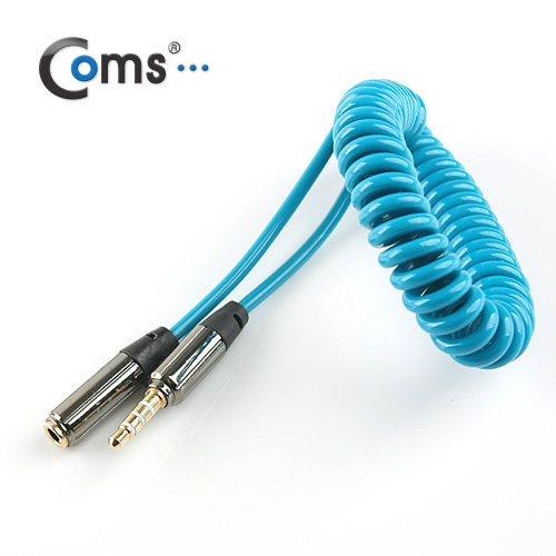 Coms 스테레오 케이블 (Short/3.5/MF) 1M,  Blue/Stereo