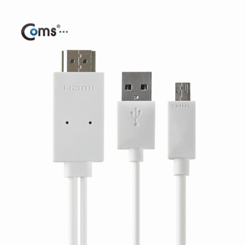 Coms 스마트폰 MHL 케이블, (갤럭시S5/갤노트3용), White, 1.2M/11핀용