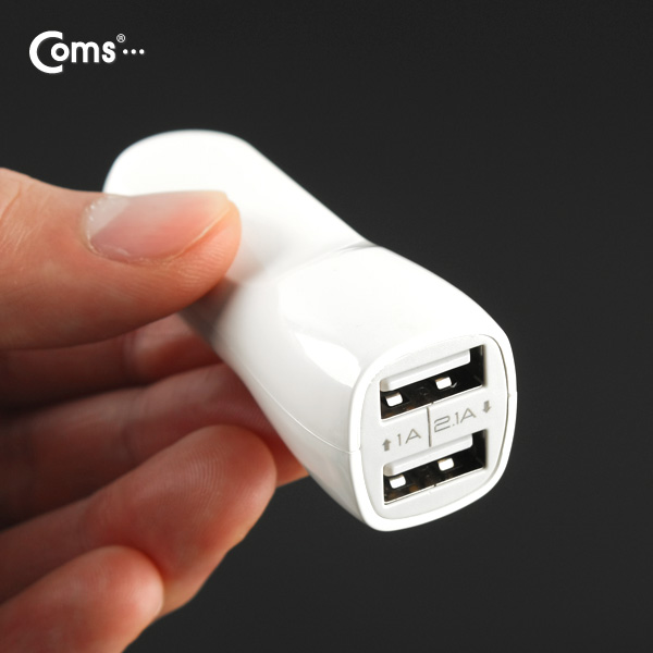 Coms USB 전원(DC 시가잭), WHITE, USB 2P(2.1A/1A)