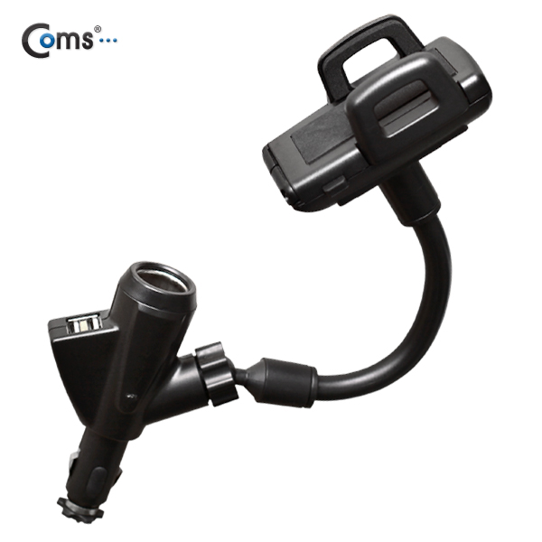 Coms 차량용 거치대(스마트폰용), 시가(시거)1구, USB 2P(2.1A/1A)/ 시가잭(시거잭)