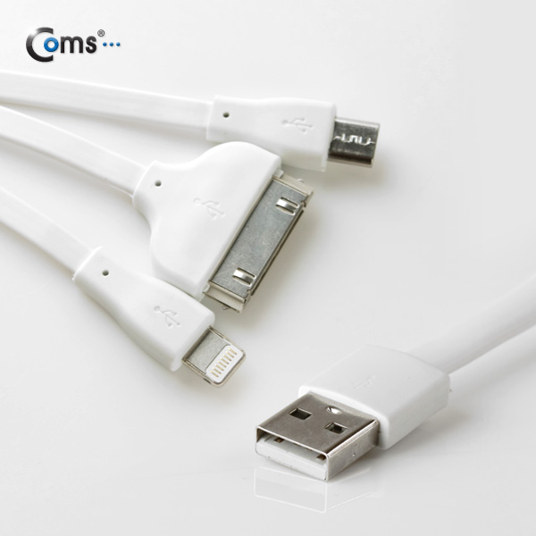 Coms iOS 스마트폰 5 케이블(3 in 1/Flat/멀티), 1M/White/8핀