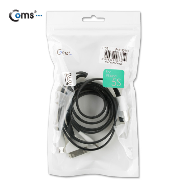 Coms 3 in 1 멀티 케이블 / 충전 케이블(Flat), 1M/Black