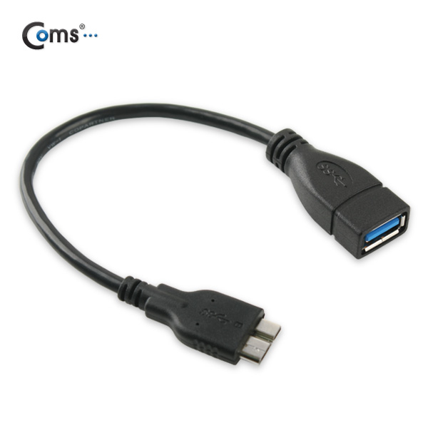 Coms USB 3.0 OTG 케이블 (Micro M/F), Black
