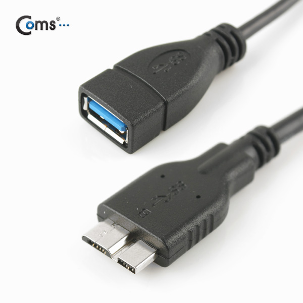 Coms USB 3.0 OTG 케이블 (Micro M/F), Black