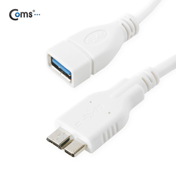 Coms USB 3.0 OTG 케이블 (Micro M/F), White