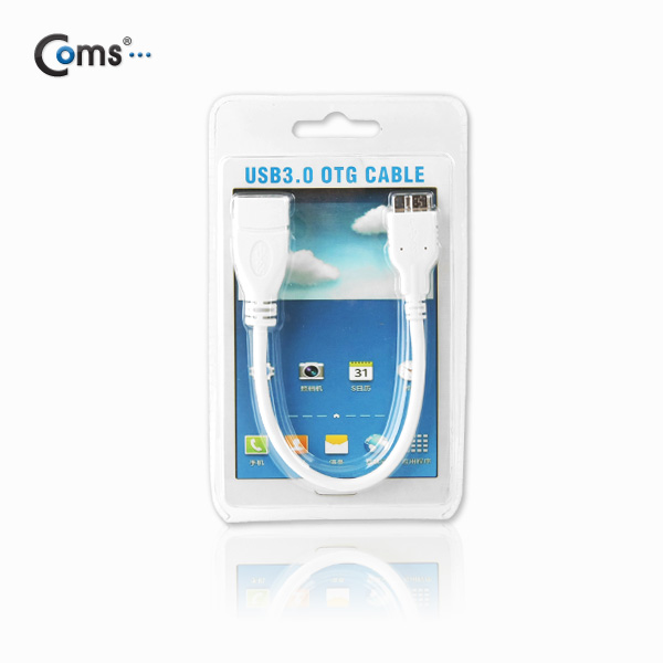 Coms USB 3.0 OTG 케이블 (Micro M/F), White