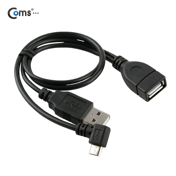 Coms 스마트폰 OTG 케이블 USB M/F, Micro 5P -30cm