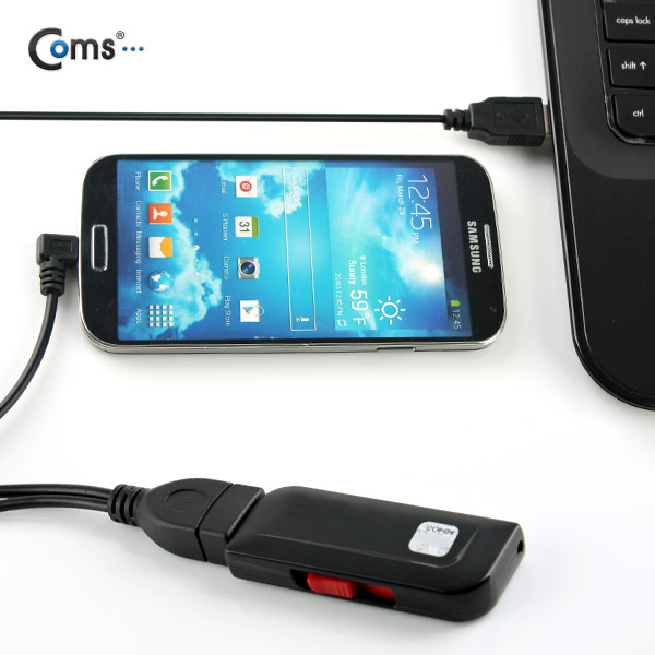 Coms 스마트폰 OTG 케이블 USB M/F, Micro 5P -30cm
