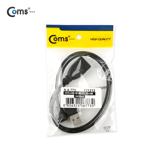 Coms 스마트폰 OTG 케이블 USB M/F, Micro 5P -30cm