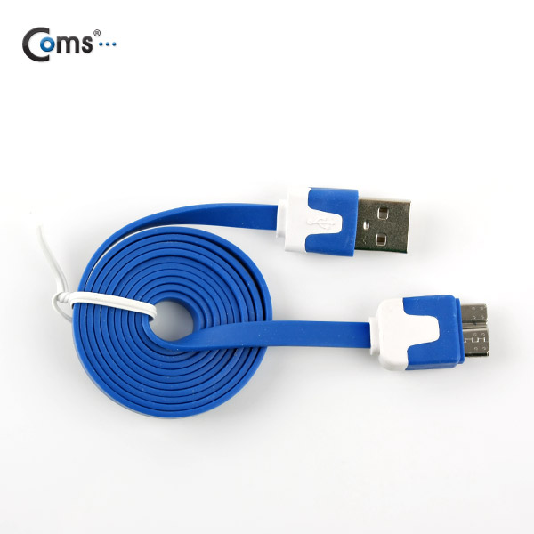 Coms 갤럭시 노트3용 USB 2.0/Micro USB(B) 케이블 Flat, Blue