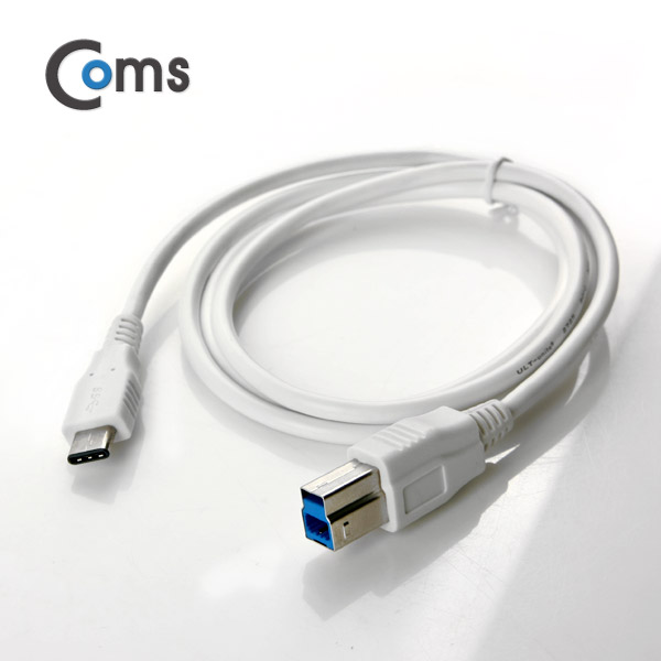 Coms USB 3.1 케이블(USB 3.0 변환)- B(M)/C(M), 1M/White, Type C(M)/ 3.0 B(M)