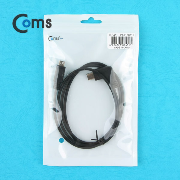 Coms USB 3.1 케이블(Micro 5P 변환) 1M/Black/꺾임(꺽임)