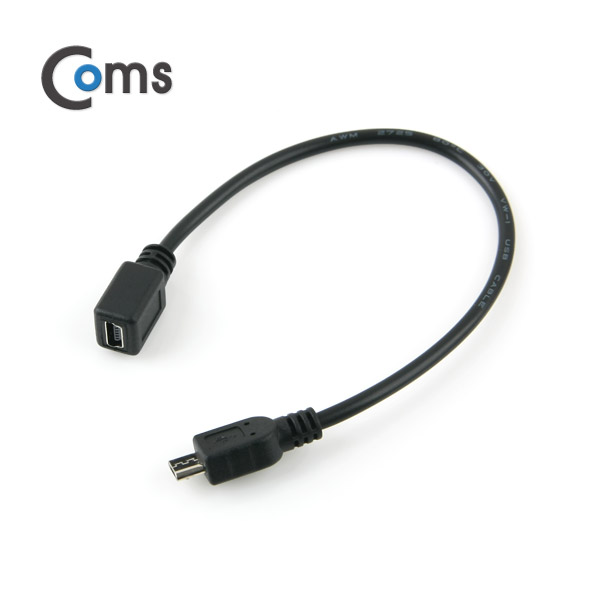 Coms Micro USB/Mini USB 케이블 20cm (Mini 5P F/Micro B M)