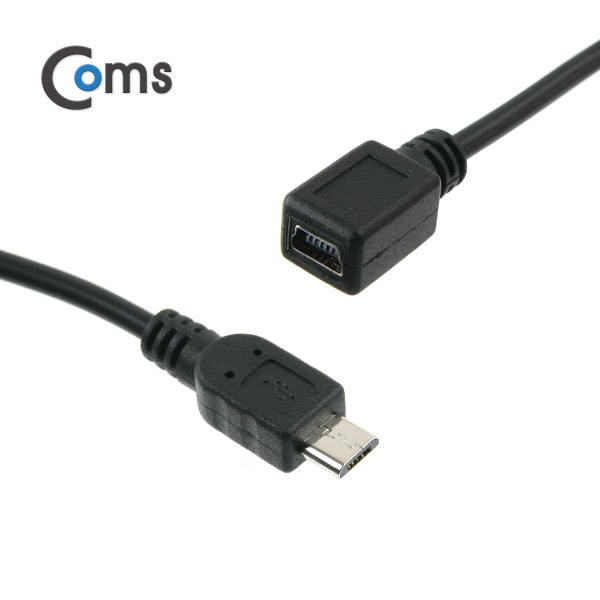 Coms Micro USB/Mini USB 케이블 20cm (Mini 5P F/Micro B M)