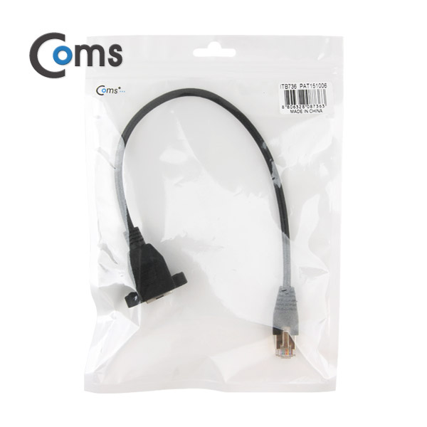 Coms RJ45 포트 연장(MF) 30cm (브라켓 연결용/판넬형)
