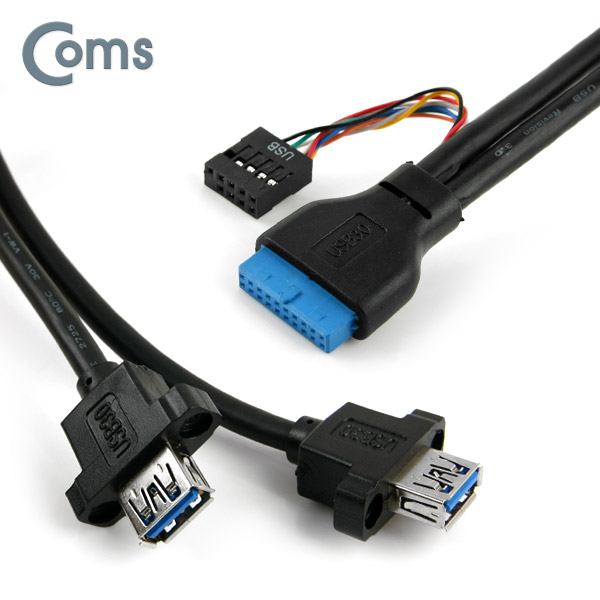 Coms USB 포트 3.0 (20P to 2port USB)(with 2.0) Y형 케이블, 80cm