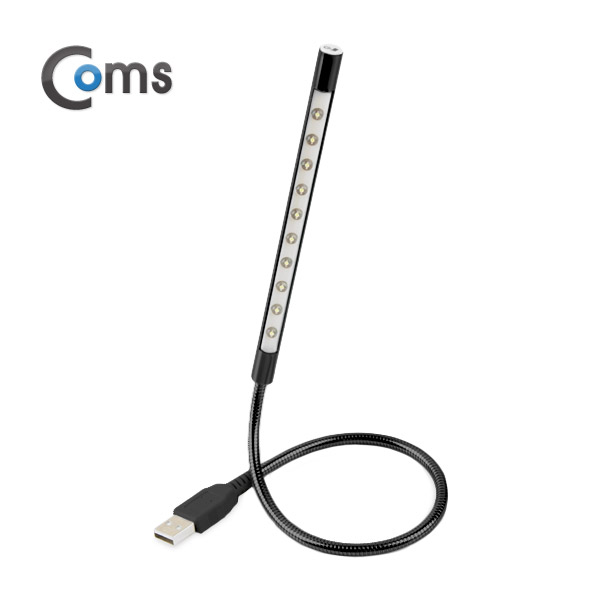 Coms USB 램프(라인/막대형) 10LED/터치(on/off) Black