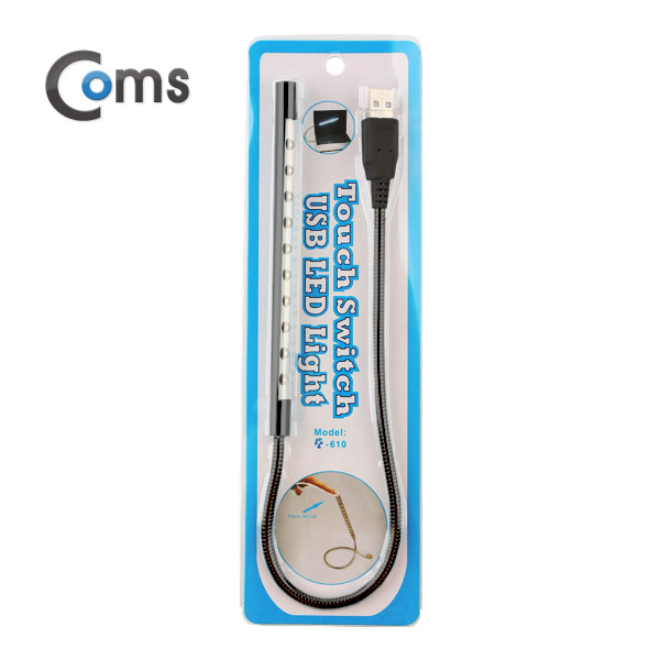 Coms USB 램프(라인/막대형) 10LED/터치(on/off) Black