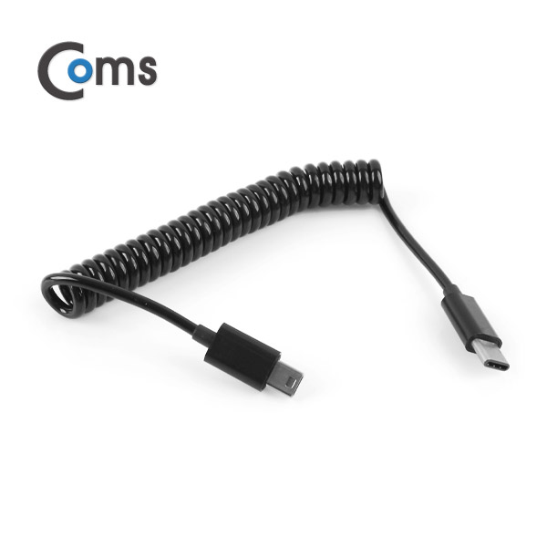 Coms USB 3.1 케이블 (Type C) 스프링 10cm Type C (M)/Mini 5P(M)