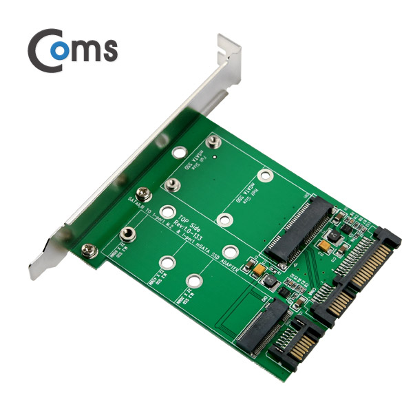 Coms SATA 변환 카드(mSATA+M.2 to SATA*2), PC 브라켓