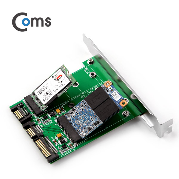 Coms SATA 변환 카드(mSATA+M.2 to SATA*2), PC 브라켓