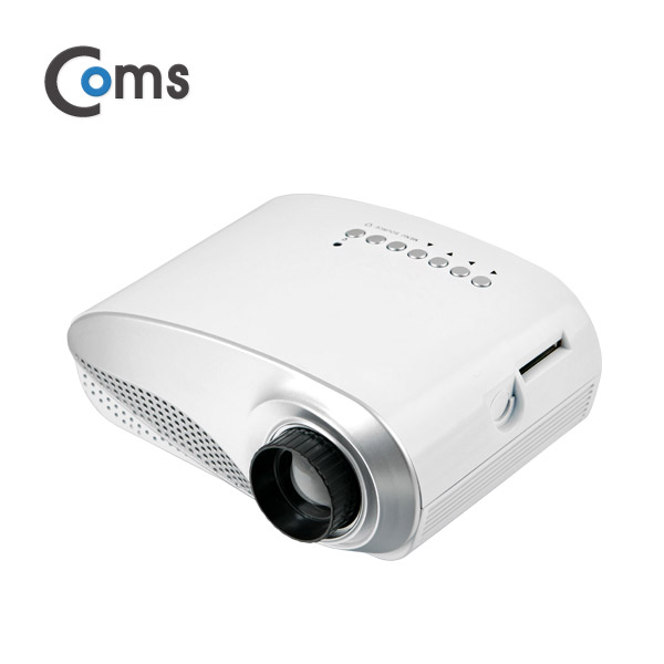 Coms 미니 프로젝터 480x320/60 Lumens, HDMI/VGA/USB/SD/AV/오디오 out 지원