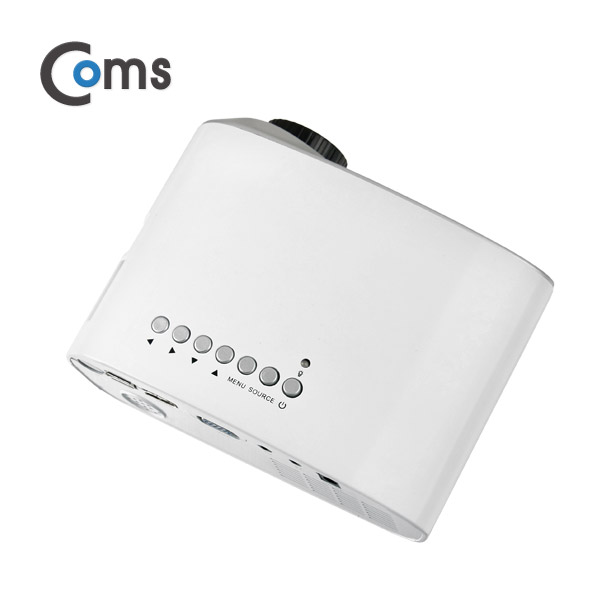 Coms 미니 프로젝터 480x320/60 Lumens, HDMI/VGA/USB/SD/AV/오디오 out 지원