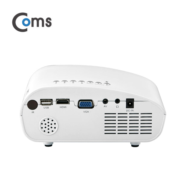 Coms 미니 프로젝터 480x320/60 Lumens, HDMI/VGA/USB/SD/AV/오디오 out 지원